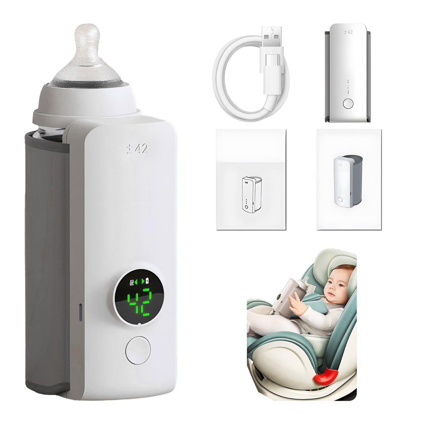 BABY NACHTFLASCHE MIT TEMPERATUR LED ANZEIGE